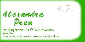 alexandra prem business card